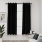 vidaXL Cortina opaca con ojales look lino 2 pzas antracita 140x175 cm vidaXL Cortina opaca con ojales look lino 2 pzas antracita 140x175 cm