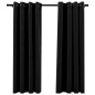 vidaXL Cortina opaca con ojales look lino 2 pzas antracita 140x175 cm vidaXL Cortina opaca con ojales look lino 2 pzas antracita 140x175 cm