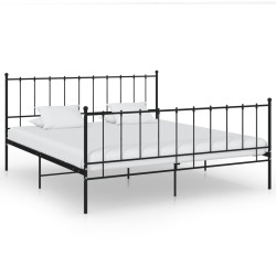 vidaXL Estructura de cama de metal negra 180x200 cm