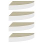 vidaXL Estante de esquina de pared 4 uds MDF roble/blanco 35x35x3,8 cm vidaXL Estante de esquina de pared 4 uds MDF roble/blanco 35x35x3,8 cm