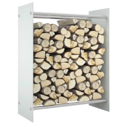 vidaXL Leñero de vidrio templado blanco 80x35x100 cm