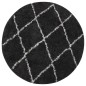 vidaXL Alfombra de pelo largo color crema y gris antracita φ120 cm