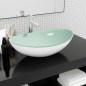 vidaXL Lavabo de vidrio templado blanco 54,5x35x15,5 cm