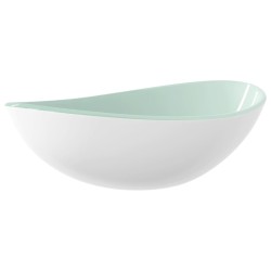 vidaXL Lavabo de vidrio templado blanco 54,5x35x15,5 cm