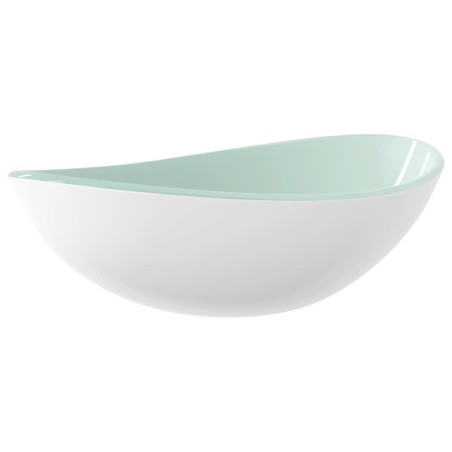 vidaXL Lavabo de vidrio templado blanco 54,5x35x15,5 cm