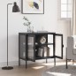 vidaXL Aparador de vidrio y acero negro 70x35x70 cm vidaXL Aparador de vidrio y acero negro 70x35x70 cm