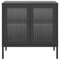 vidaXL Aparador de vidrio y acero negro 70x35x70 cm vidaXL Aparador de vidrio y acero negro 70x35x70 cm