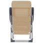 vidaXL Sillas de camping plegables reposapiés 2 uds textilene crema vidaXL Sillas de camping plegables reposapiés 2 uds textilene crema