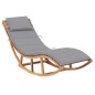 vidaXL Tumbona mecedora con cojín madera maciza de teca vidaXL Tumbona mecedora con cojín madera maciza de teca