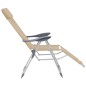 vidaXL Sillas de camping plegables reposapiés 2 uds textilene crema vidaXL Sillas de camping plegables reposapiés 2 uds textilene crema