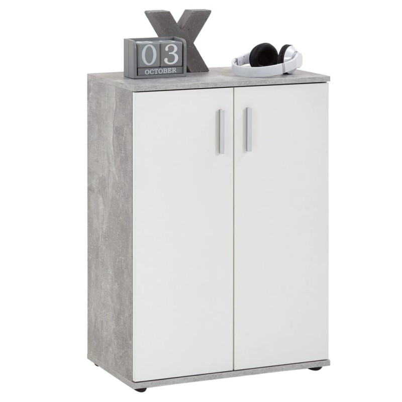 FMD Armario/baúl con 2 puertas blanco y gris FMD Armario/baúl con 2 puertas blanco y gris
