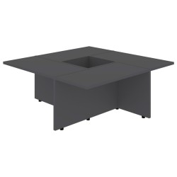 vidaXL Mesa de centro madera contrachapada gris 79,5x79,5x30 cm