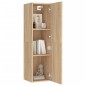 vidaXL Mueble de TV madera contrachapada color roble 30,5x30x110 cm