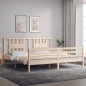 vidaXL Estructura de cama de matrimonio con cabecero madera maciza vidaXL Estructura de cama de matrimonio con cabecero madera maciza