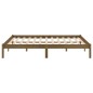 vidaXL Estructura de cama doble madera maciza marrón miel 135x190 cm