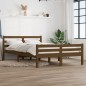 vidaXL Estructura de cama madera maciza marrón miel 140x190 cm