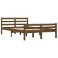 vidaXL Estructura de cama madera maciza marrón miel 140x190 cm