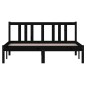 vidaXL Estructura de cama matrimonial madera maciza negro 135x190 cm