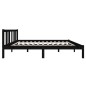 vidaXL Estructura de cama matrimonial madera maciza negro 135x190 cm