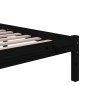 vidaXL Estructura de cama matrimonial madera maciza negro 135x190 cm