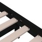 vidaXL Estructura de cama matrimonial madera maciza negro 135x190 cm