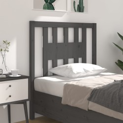 vidaXL Cabecero madera maciza de pino gris 106x4x100 cm