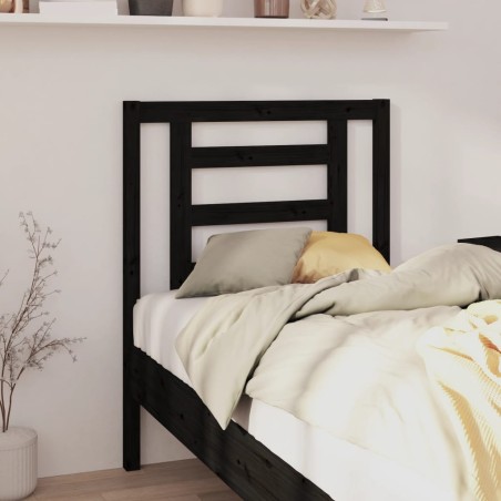 vidaXL Cabecero de cama madera maciza de pino negro 81x4x100 cm