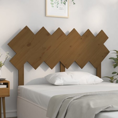 vidaXL Cabecero de cama madera maciza de pino marrón miel 132x3x81cm