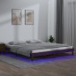 vidaXL Estructura de cama con LED madera maciza marrón miel 120x200 cm vidaXL Estructura de cama con LED madera maciza marrón miel 120x200 cm
