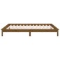 vidaXL Estructura de cama con LED madera maciza marrón miel 120x200 cm vidaXL Estructura de cama con LED madera maciza marrón miel 120x200 cm