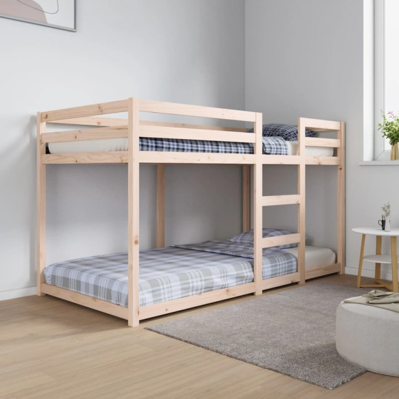 vidaXL Litera de madera maciza de pino 90x190 cm