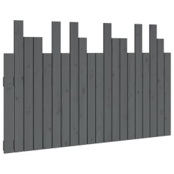 vidaXL Cabecero de cama de pared madera maciza pino gris 127,5x3x80 cm