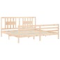 vidaXL Estructura de cama de matrimonio con cabecero madera maciza vidaXL Estructura de cama de matrimonio con cabecero madera maciza