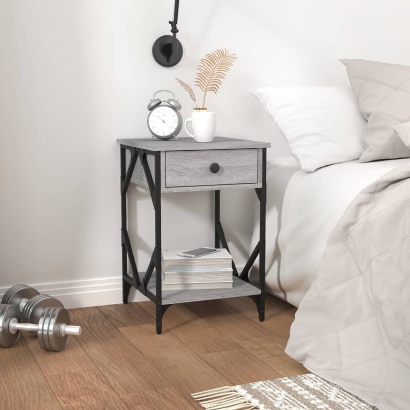 vidaXL Mesita de noche madera contrachapada gris Sonoma 40x42x60 cm vidaXL Mesita de noche madera contrachapada gris Sonoma 40x42x60 cm