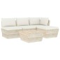 vidaXL Muebles de jardín de palets 5 piezas y cojines madera de abeto vidaXL Muebles de jardín de palets 5 piezas y cojines madera de abeto