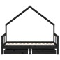 vidaXL Estructura cama infantil y cajones madera pino negro 80x160 cm vidaXL Estructura cama infantil y cajones madera pino negro 80x160 cm