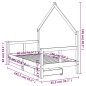 vidaXL Estructura cama infantil y cajones madera pino negro 80x160 cm vidaXL Estructura cama infantil y cajones madera pino negro 80x160 cm