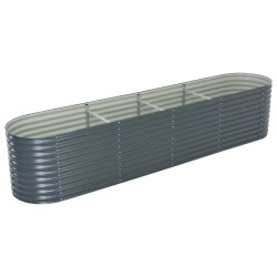 vidaXL Arriate de acero galvanizado gris 400x80x81 cm