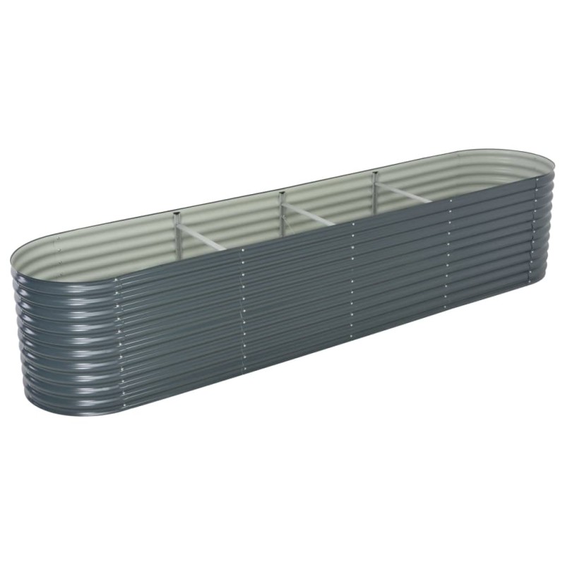 vidaXL Arriate de acero galvanizado gris 400x80x81 cm vidaXL Arriate de acero galvanizado gris 400x80x81 cm