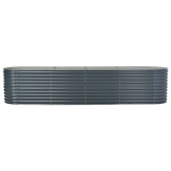 vidaXL Arriate de acero galvanizado gris 400x80x81 cm