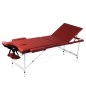 Mesa camilla de masaje de aluminio plegable de tres cuerpos rojos Mesa camilla de masaje de aluminio plegable de tres cuerpos rojos