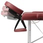 Mesa camilla de masaje de aluminio plegable de tres cuerpos rojos Mesa camilla de masaje de aluminio plegable de tres cuerpos rojos