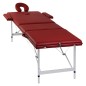 Mesa camilla de masaje de aluminio plegable de tres cuerpos rojos Mesa camilla de masaje de aluminio plegable de tres cuerpos rojos