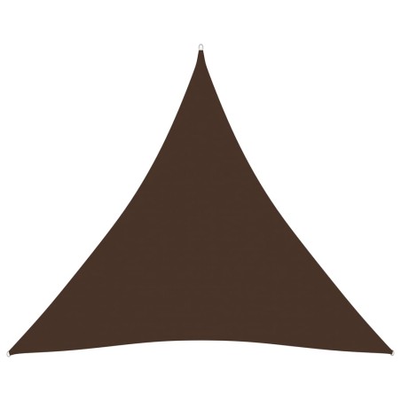 vidaXL Toldo de vela triangular tela Oxford marrón 3,6x3,6x3,6 m
