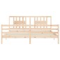 vidaXL Estructura de cama de matrimonio con cabecero madera maciza vidaXL Estructura de cama de matrimonio con cabecero madera maciza