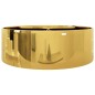 vidaXL Lavabo con rebosadero 46,5x15,5 cm cerámica dorado