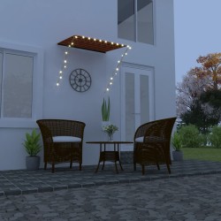 vidaXL Toldo retráctil con LED naranja y marrón 150x150 cm