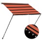 vidaXL Toldo retráctil con LED naranja y marrón 150x150 cm