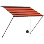 vidaXL Toldo retráctil con LED naranja y marrón 150x150 cm