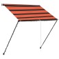 vidaXL Toldo retráctil con LED naranja y marrón 150x150 cm